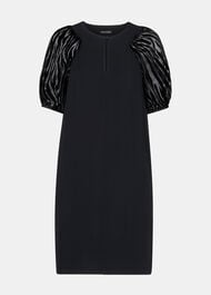 Lucy Zebra Velvet Sleeve Dress