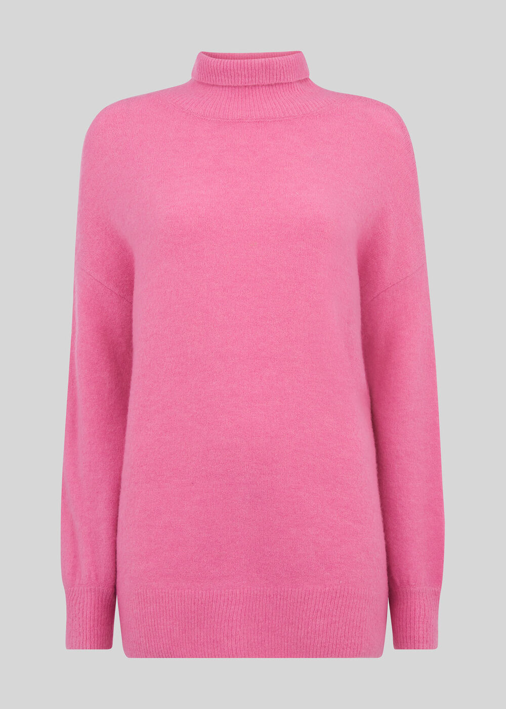 Oversized Funnel Neck Knit Pink