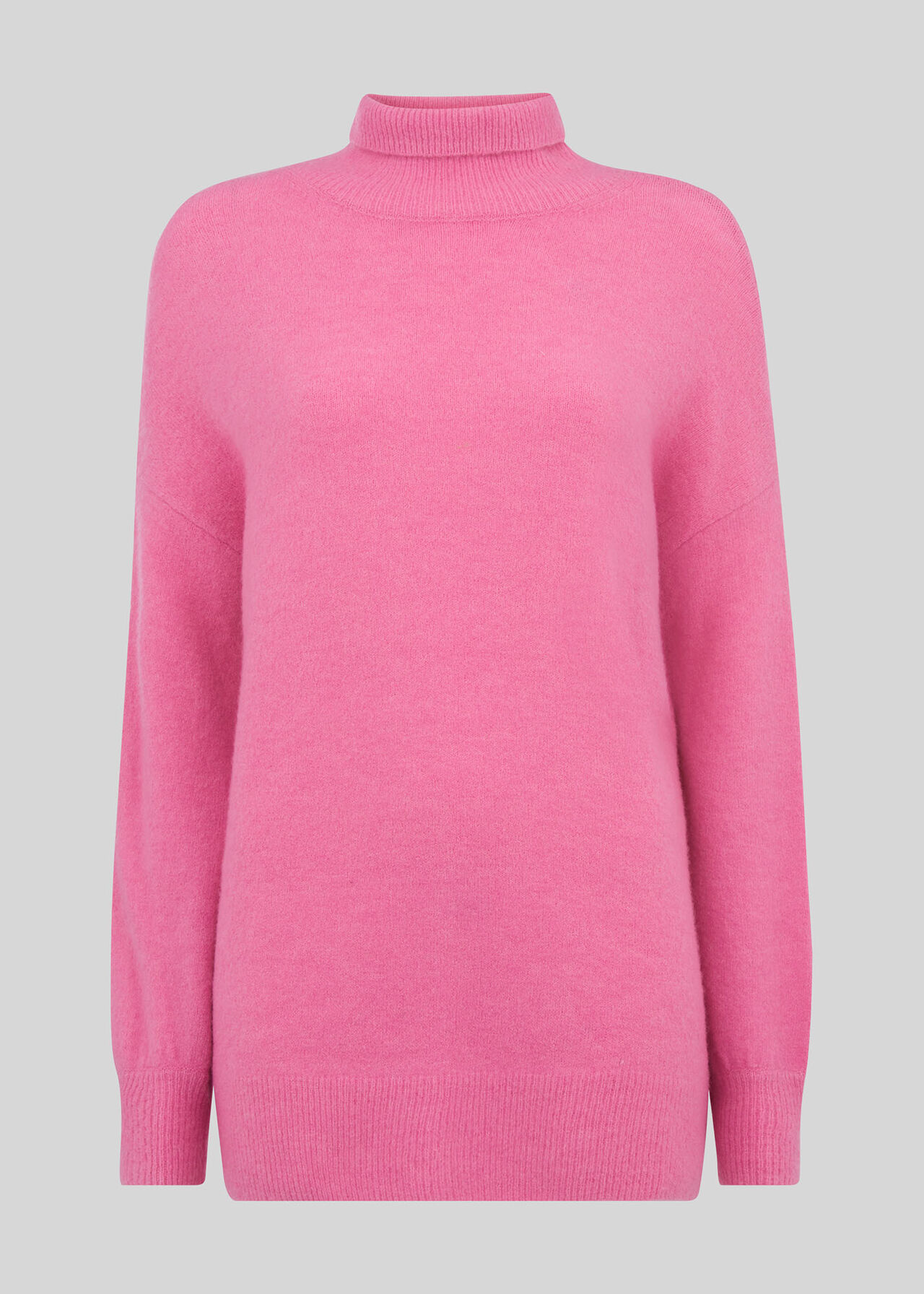 Oversized Funnel Neck Knit Pink