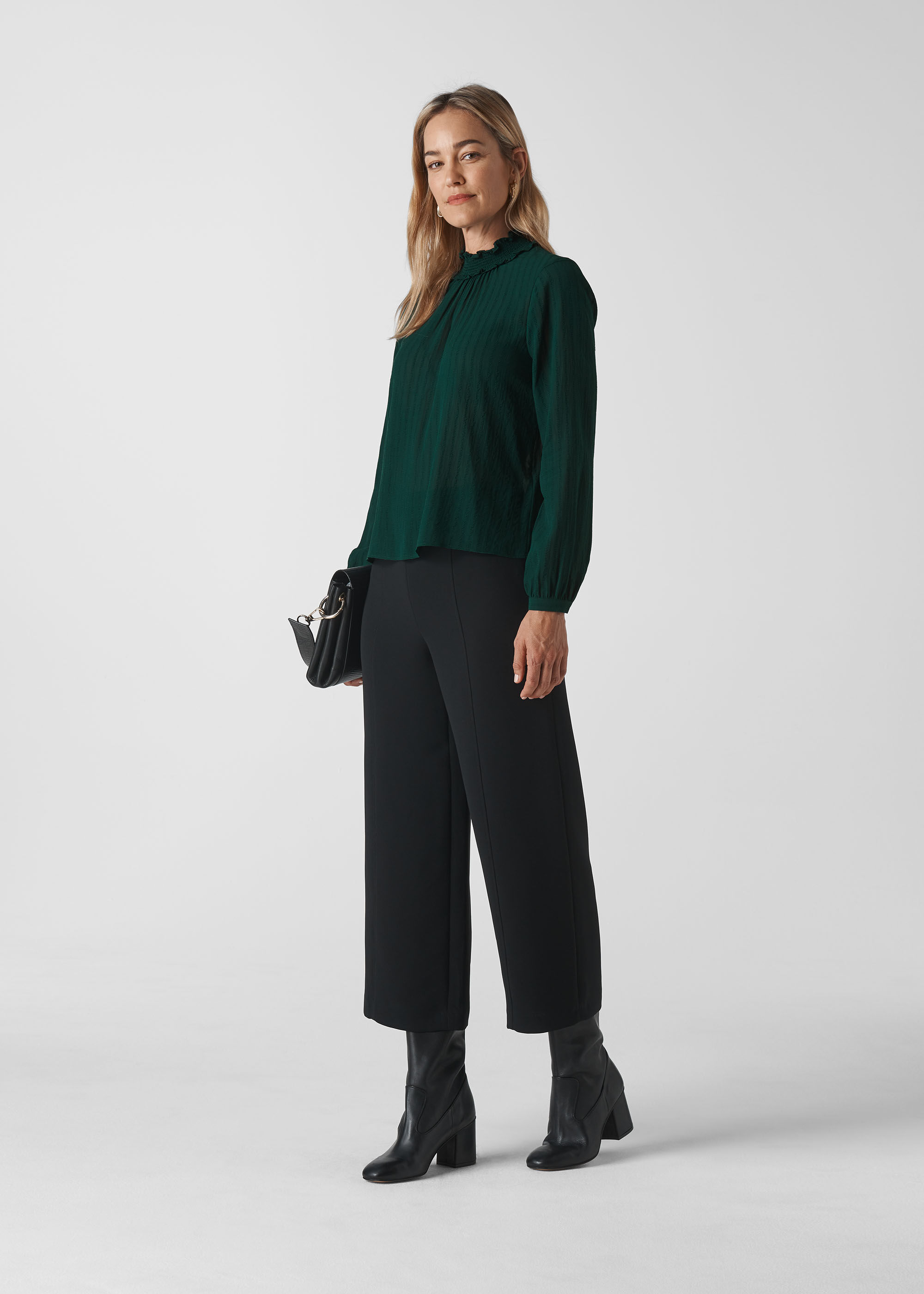 Dark green high neck top sales