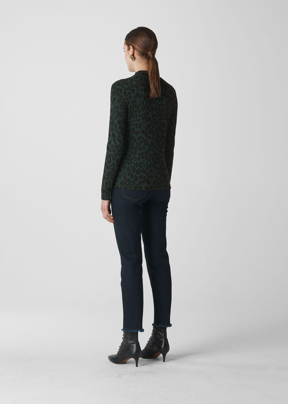 Animal High Neck Top Green/Multi