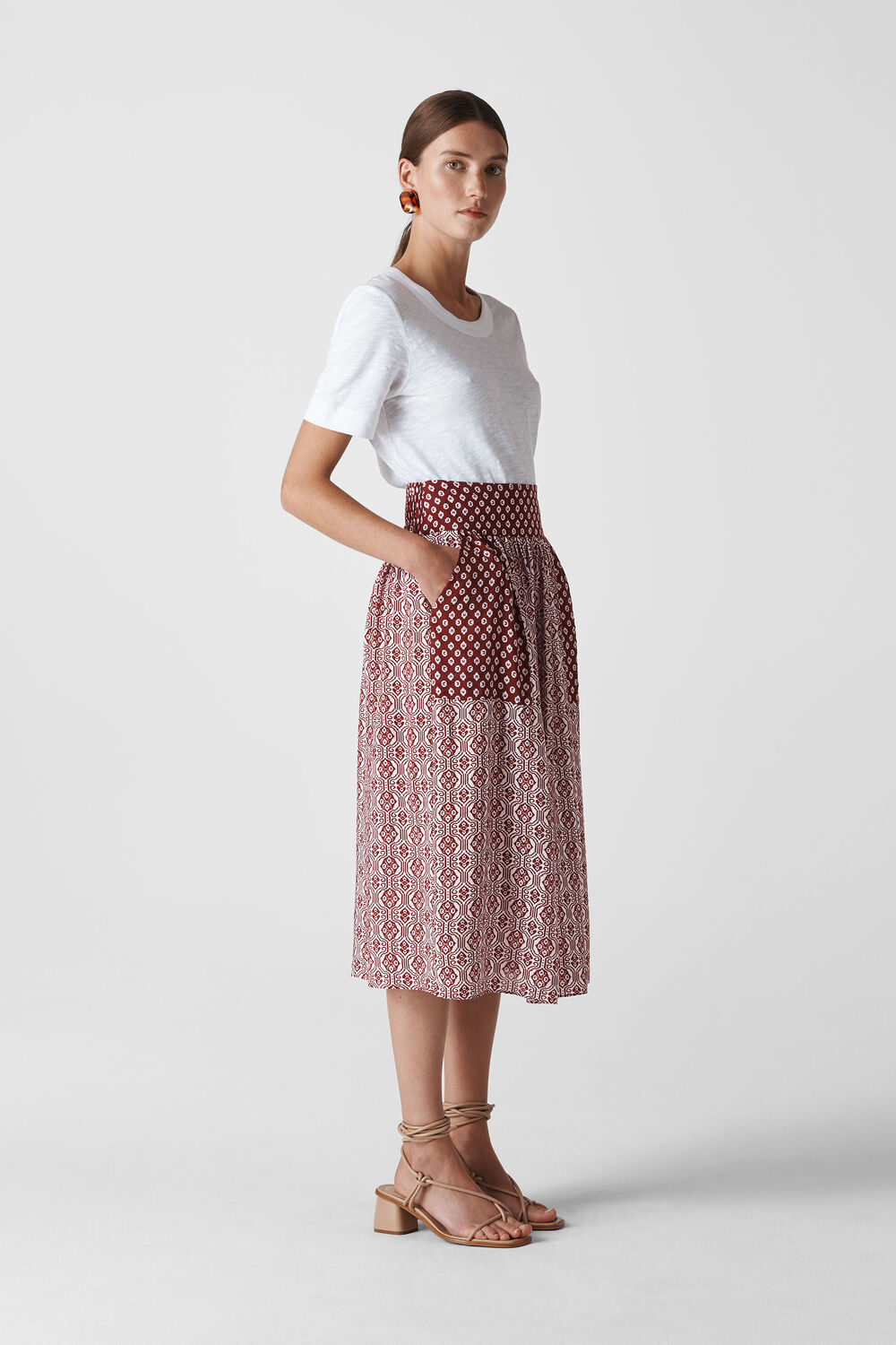 Woodblock Print Skirt Multicolour