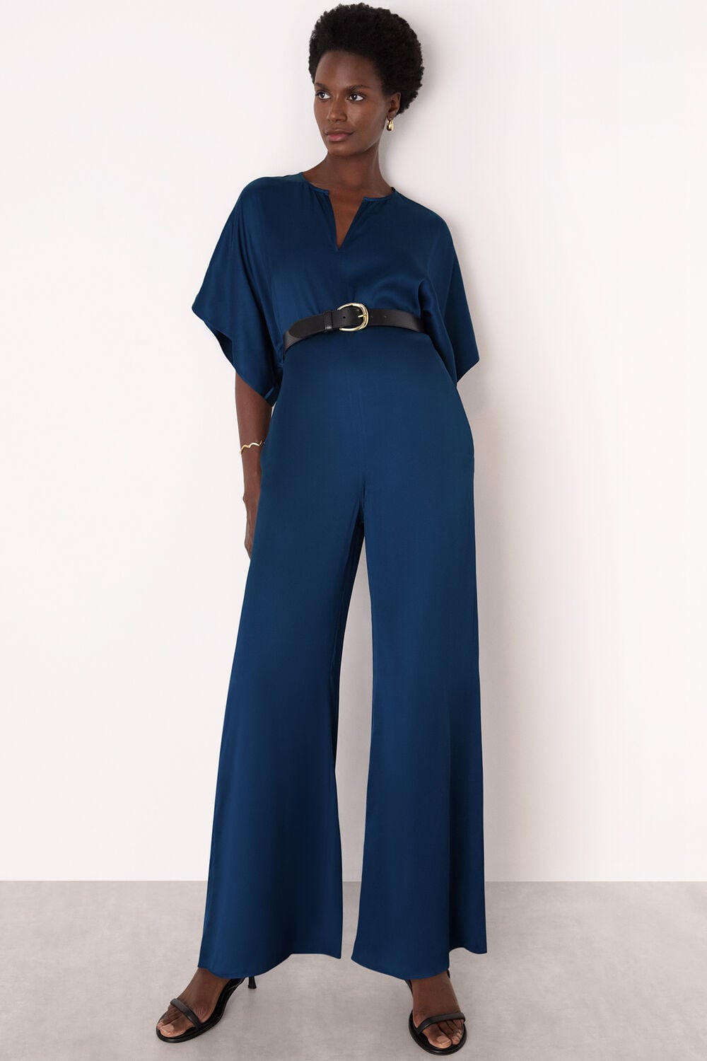 Satin Short Sleeve Jumpsuit
