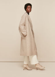 Fringe Detail Wrap Coat