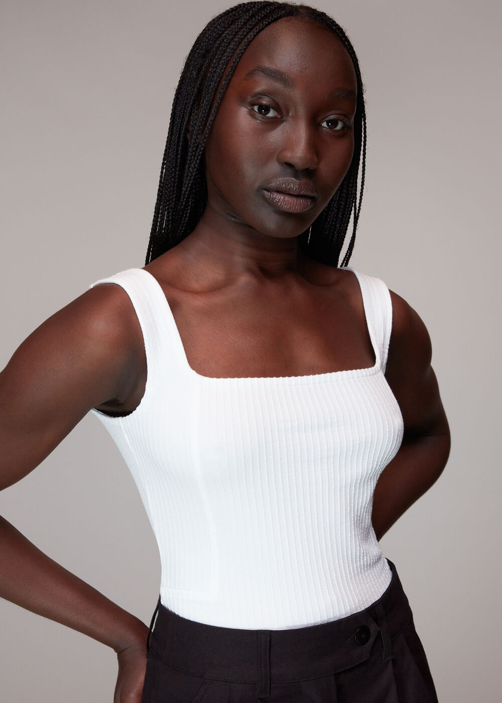 Square Neck Rib Tank