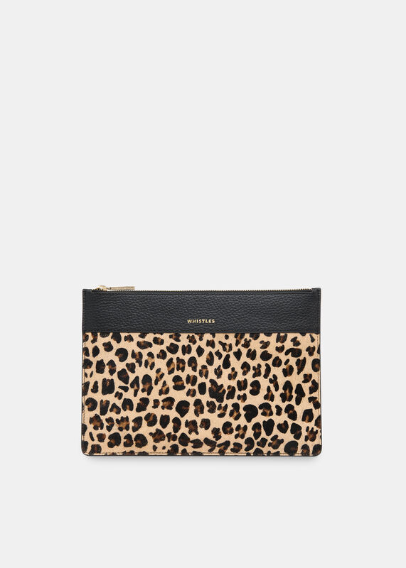 Leopard Panel Clutch