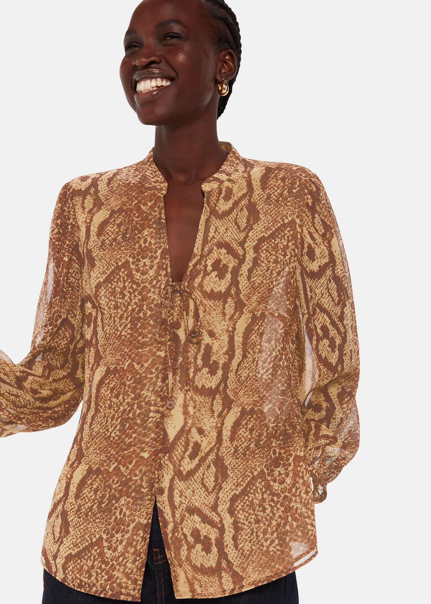 Snake Print Serpent Print Shirt WHISTLES