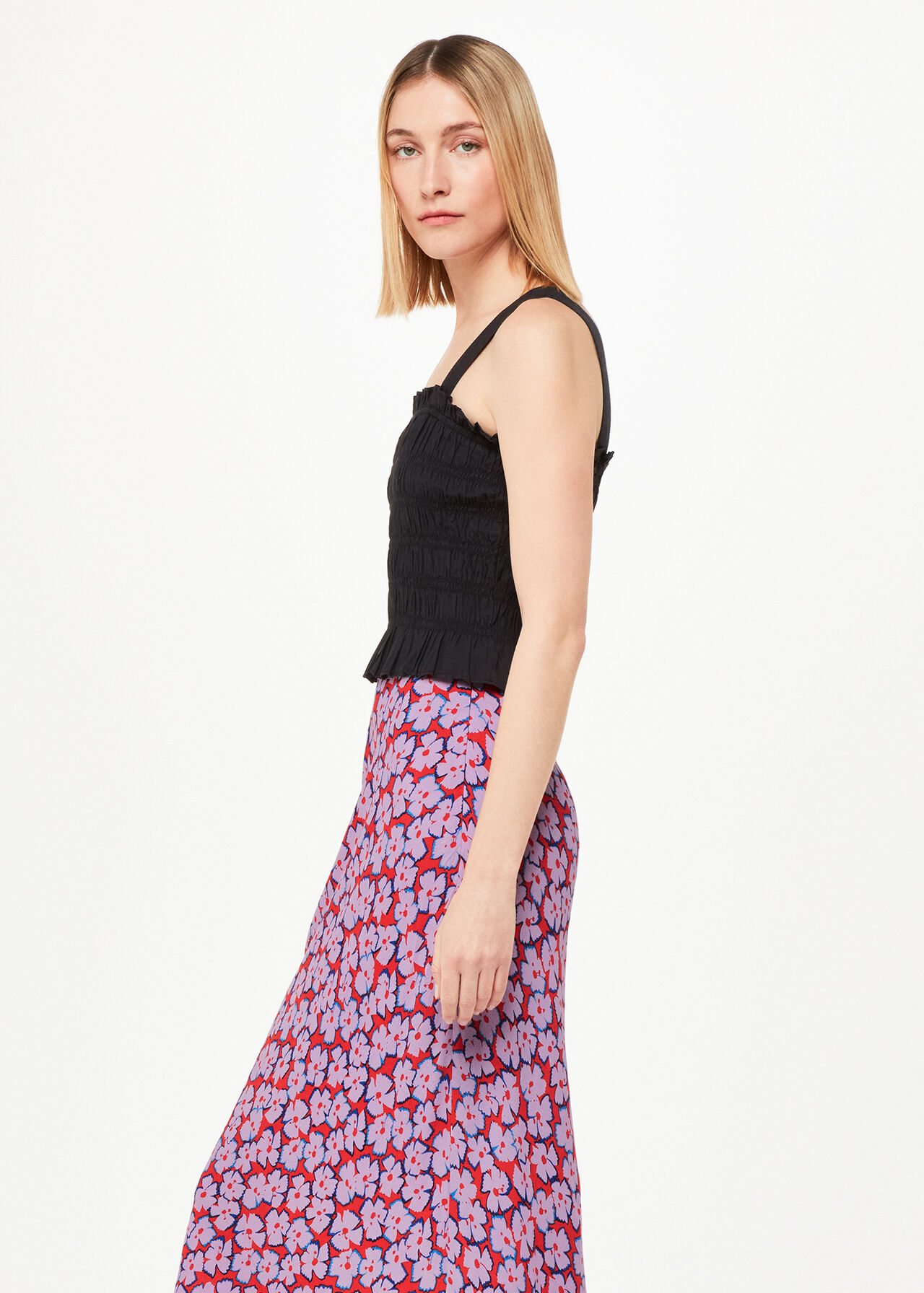 Farfalle Print Bias Cut Skirt