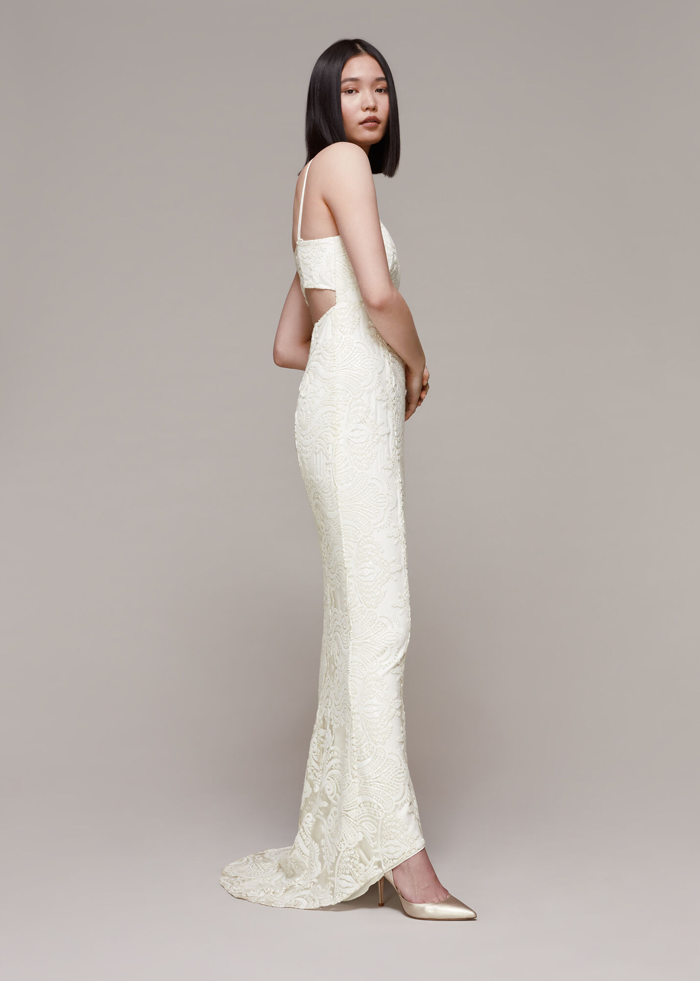 Ivory Lorelei Sequin Wedding Dress WHISTLES