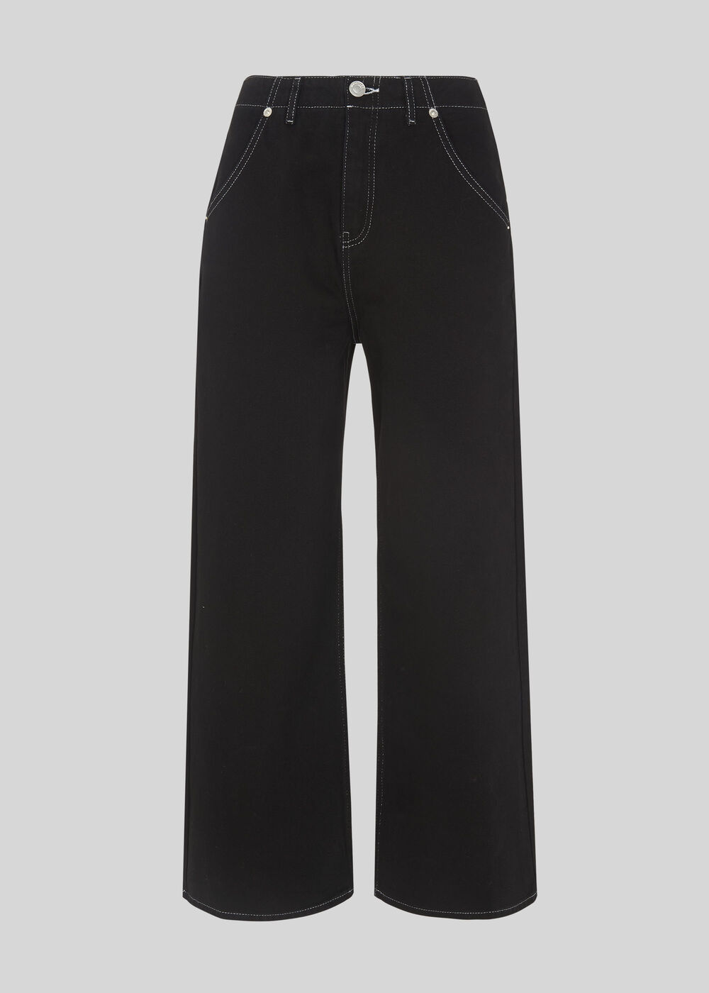 Gabi Contrast Stitch Jean Black