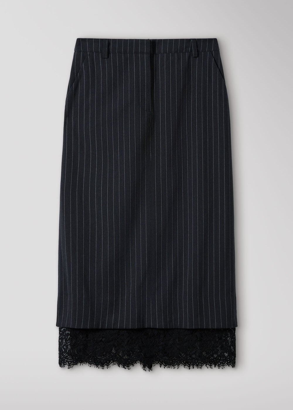 Stripe Detachable Lace Skirt