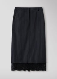 Stripe Detachable Lace Skirt