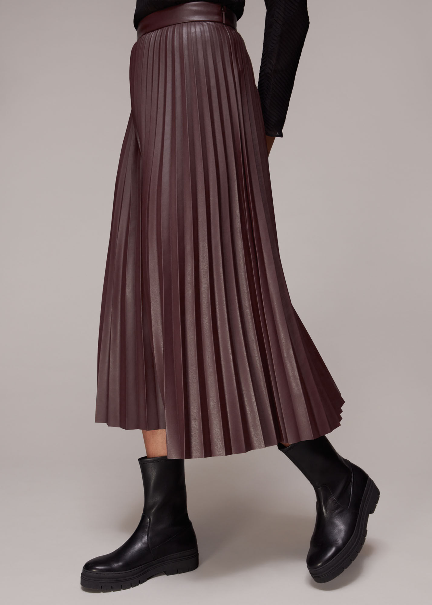 Pu pleated skirt store