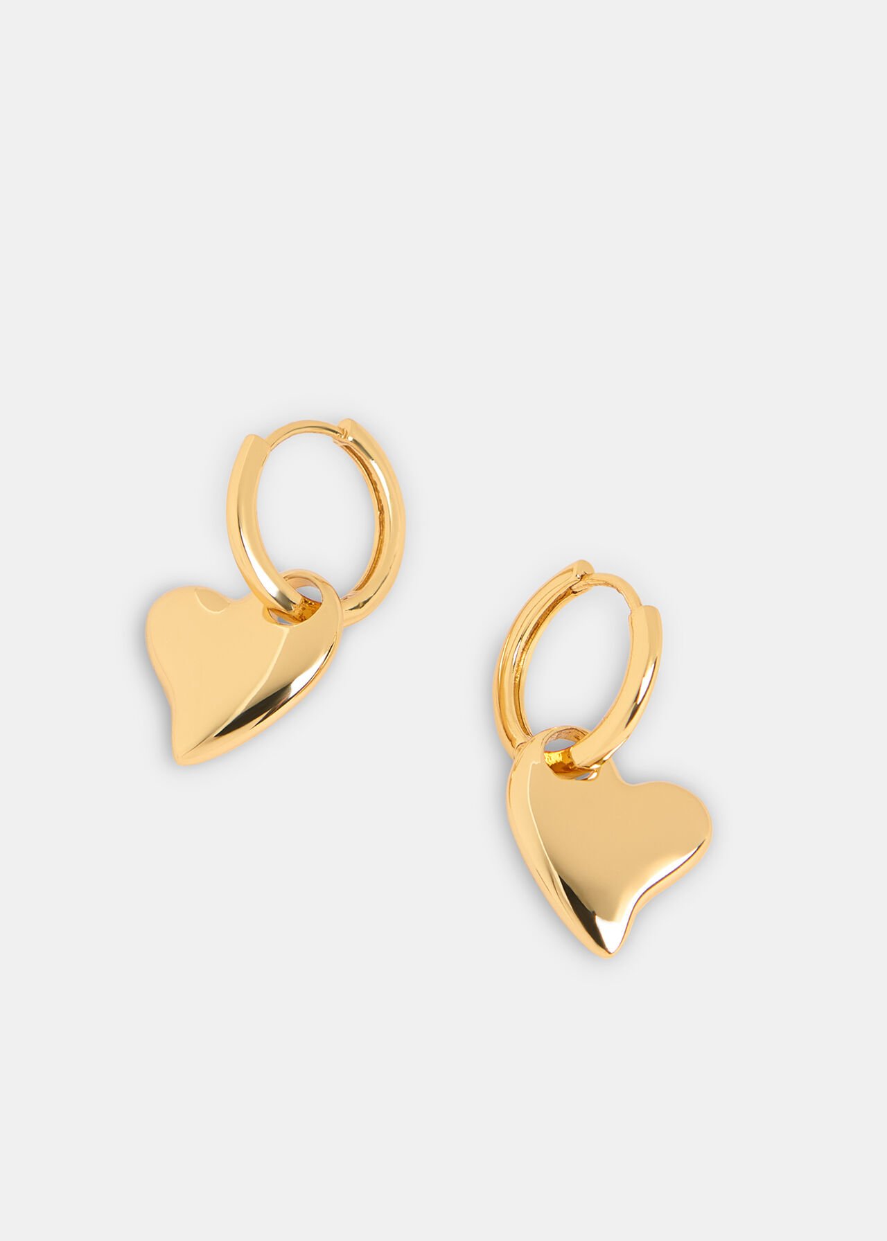 Curved Heart Huggie Hoop