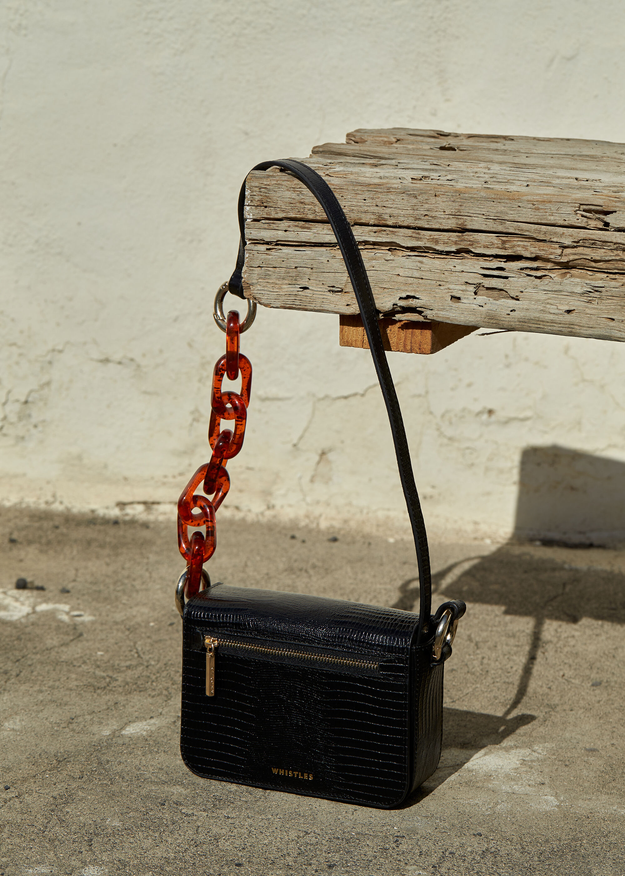 Black Odie Resin Chain Lizard Bag