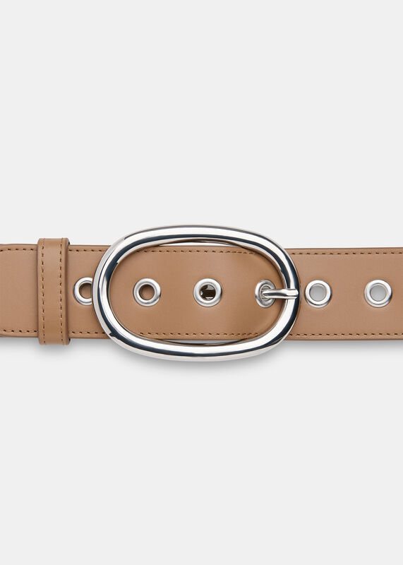 Taupe Eyelet Detail Belt
