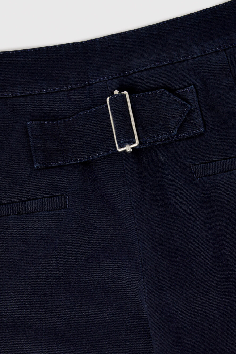 Navy Wide Leg Casual Cotton Trouser