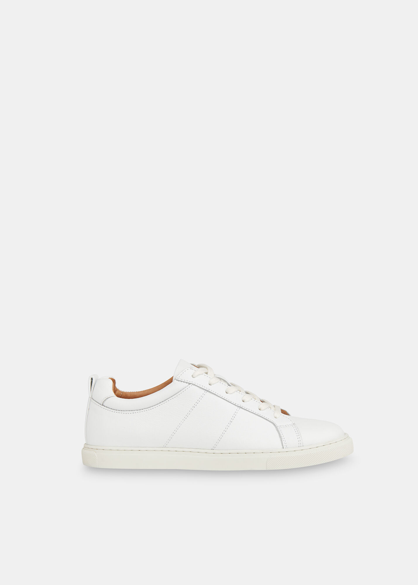 White Lace Up Sneakers 100% Cow Leather | Whistles US |