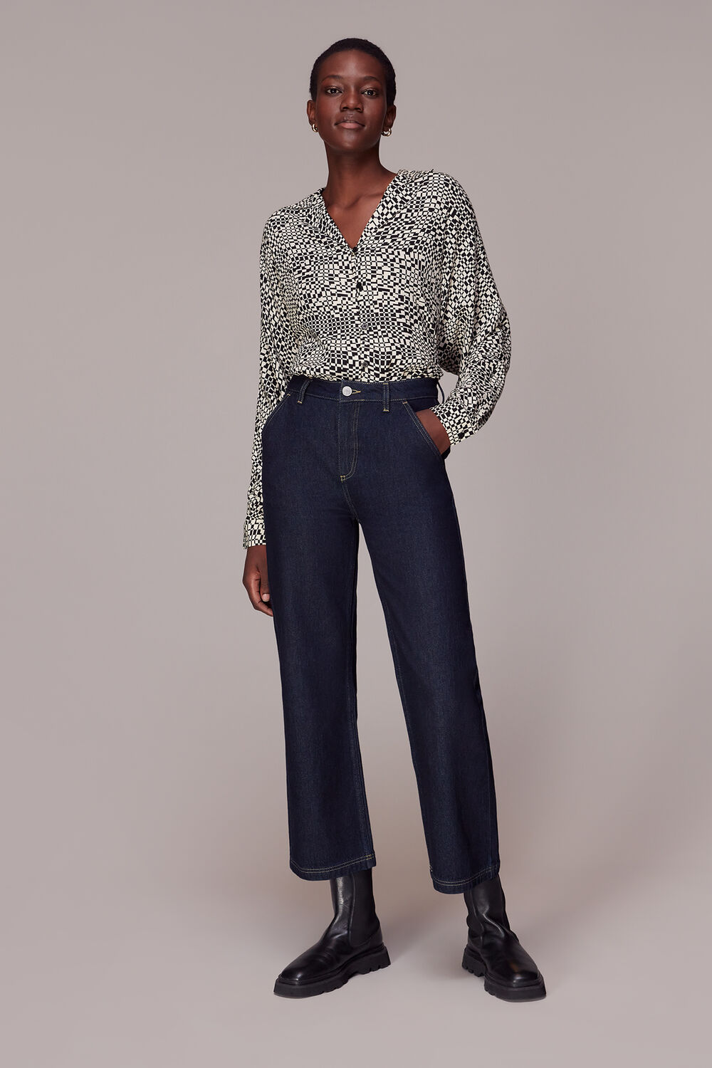 Multicolour Checkerboard Ramona Blouse