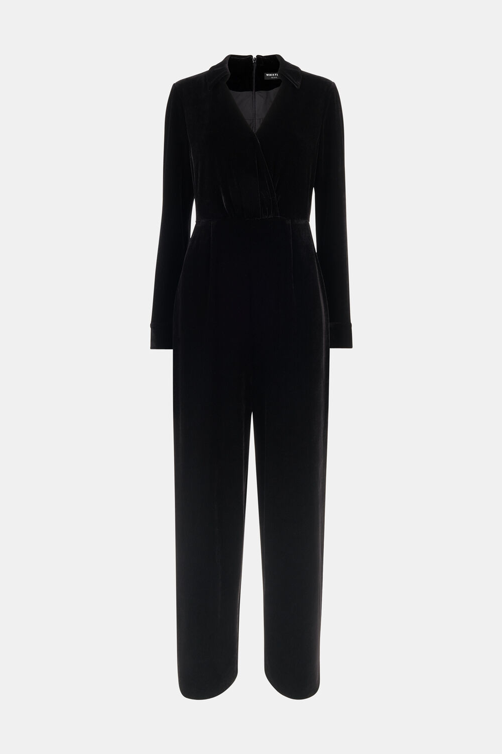 Petite Wrap Velvet Jumpsuit