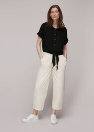 Round Neck Tie Front Tee