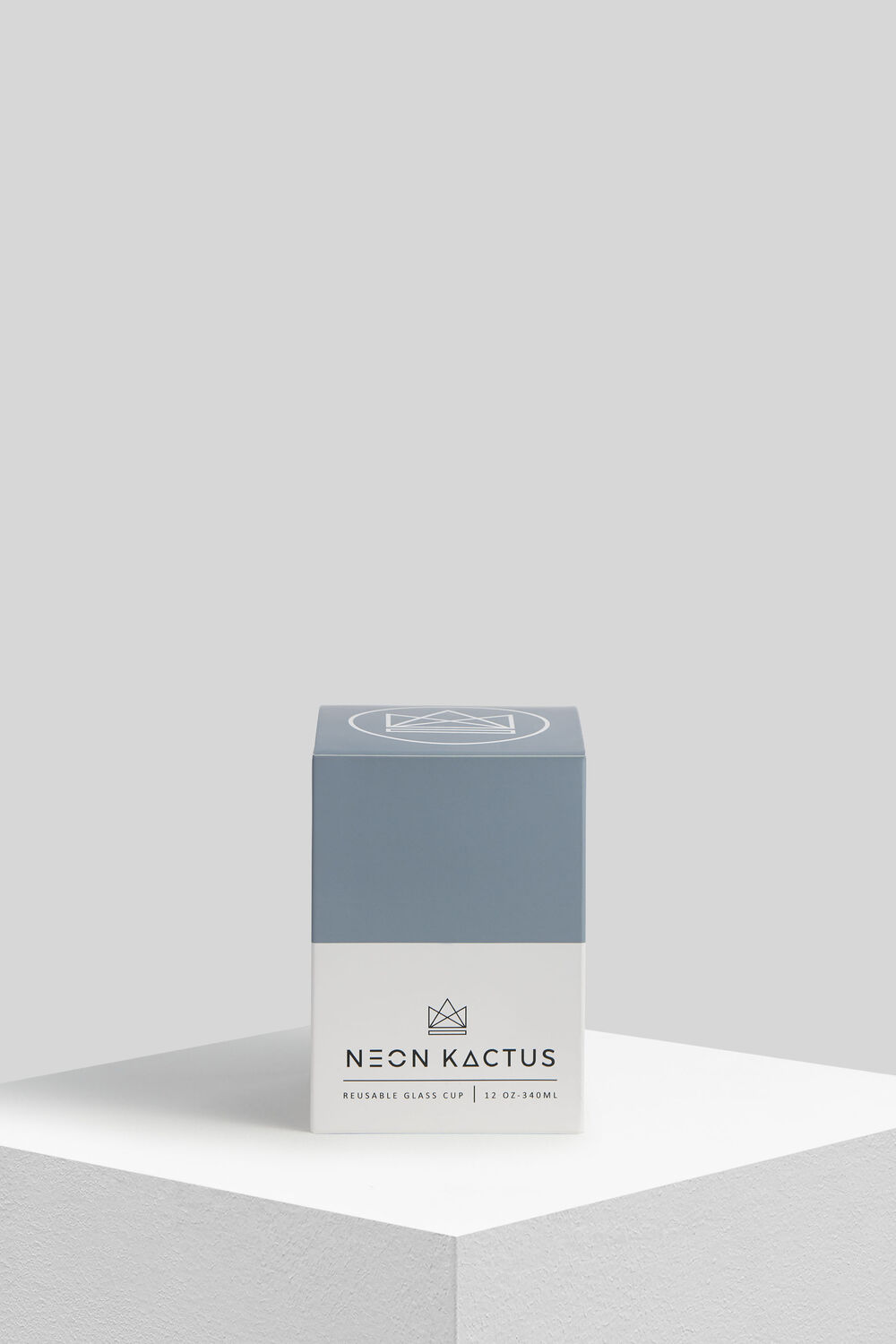 Neon Kactus Reusable Glass Cup Grey