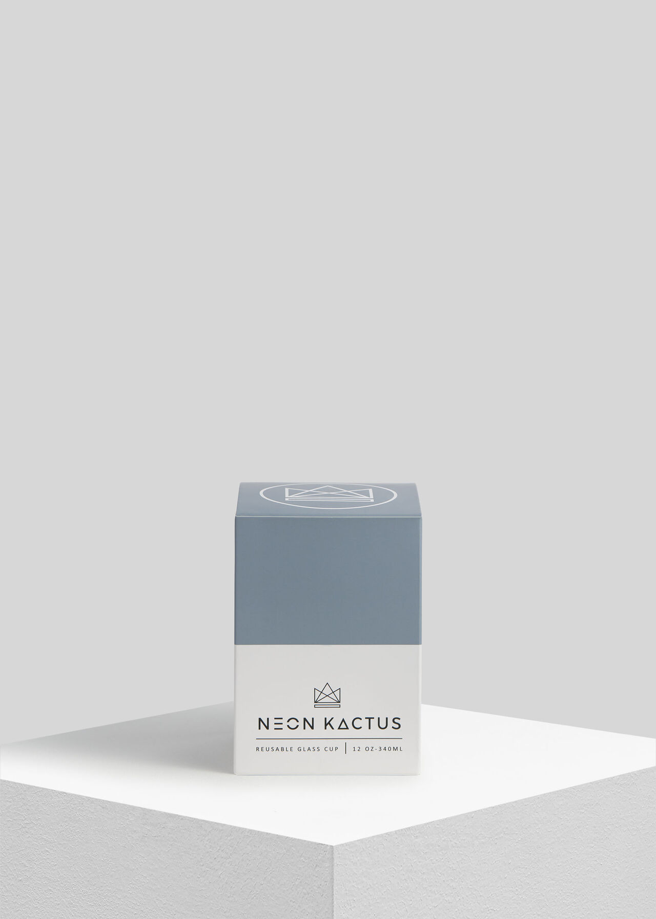 Neon Kactus Reusable Glass Cup Grey