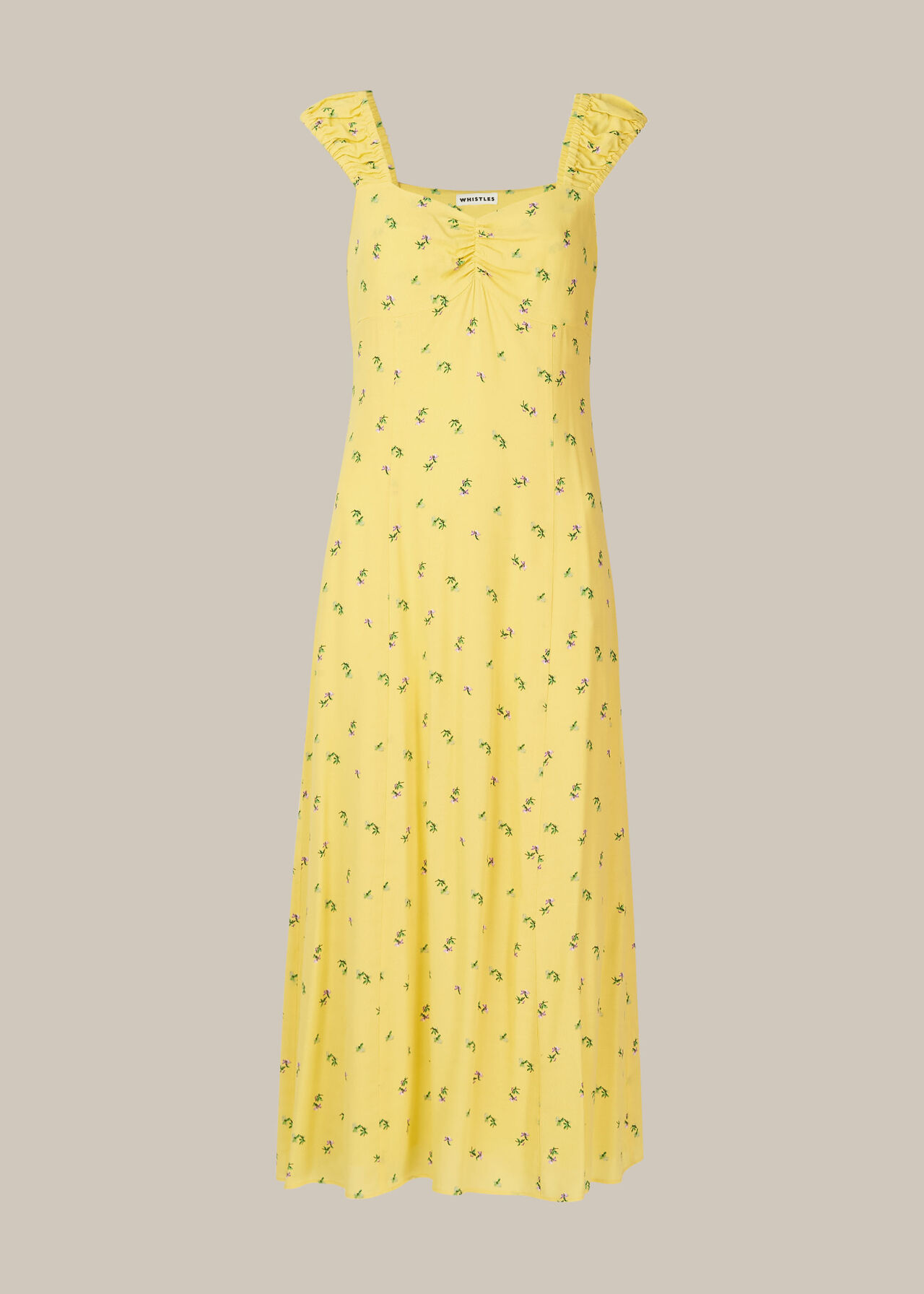 Forget Me Not Print Dress Yellow/Multi