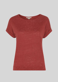 Relaxed Linen Tee Rust