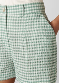 Gingham Turn Up Short Green/Multi