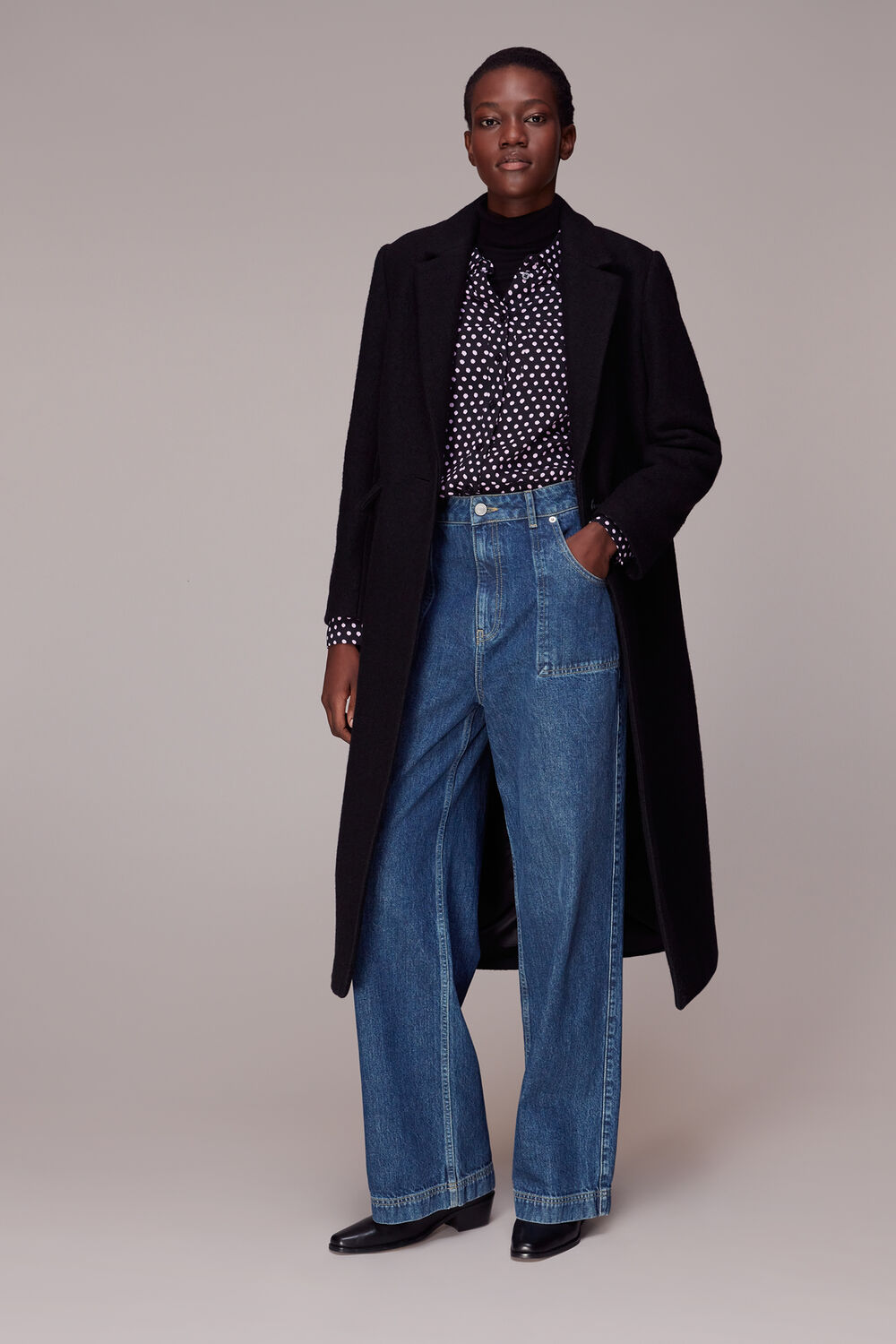 Black Dotted Spot Print Shirt