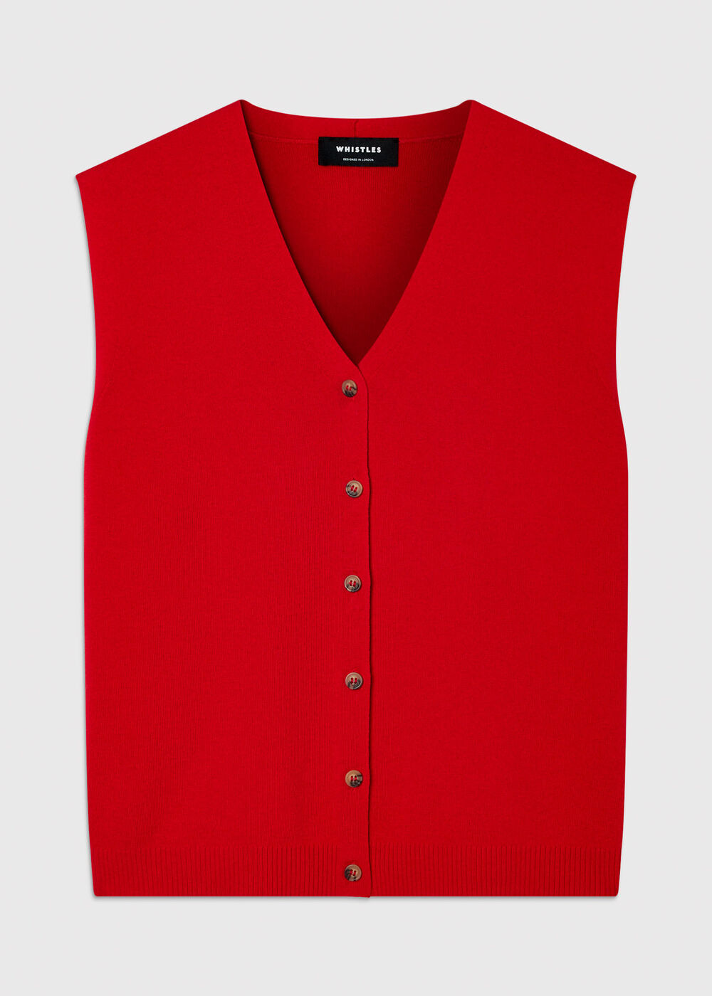 V Neck Button Front Knit Tank