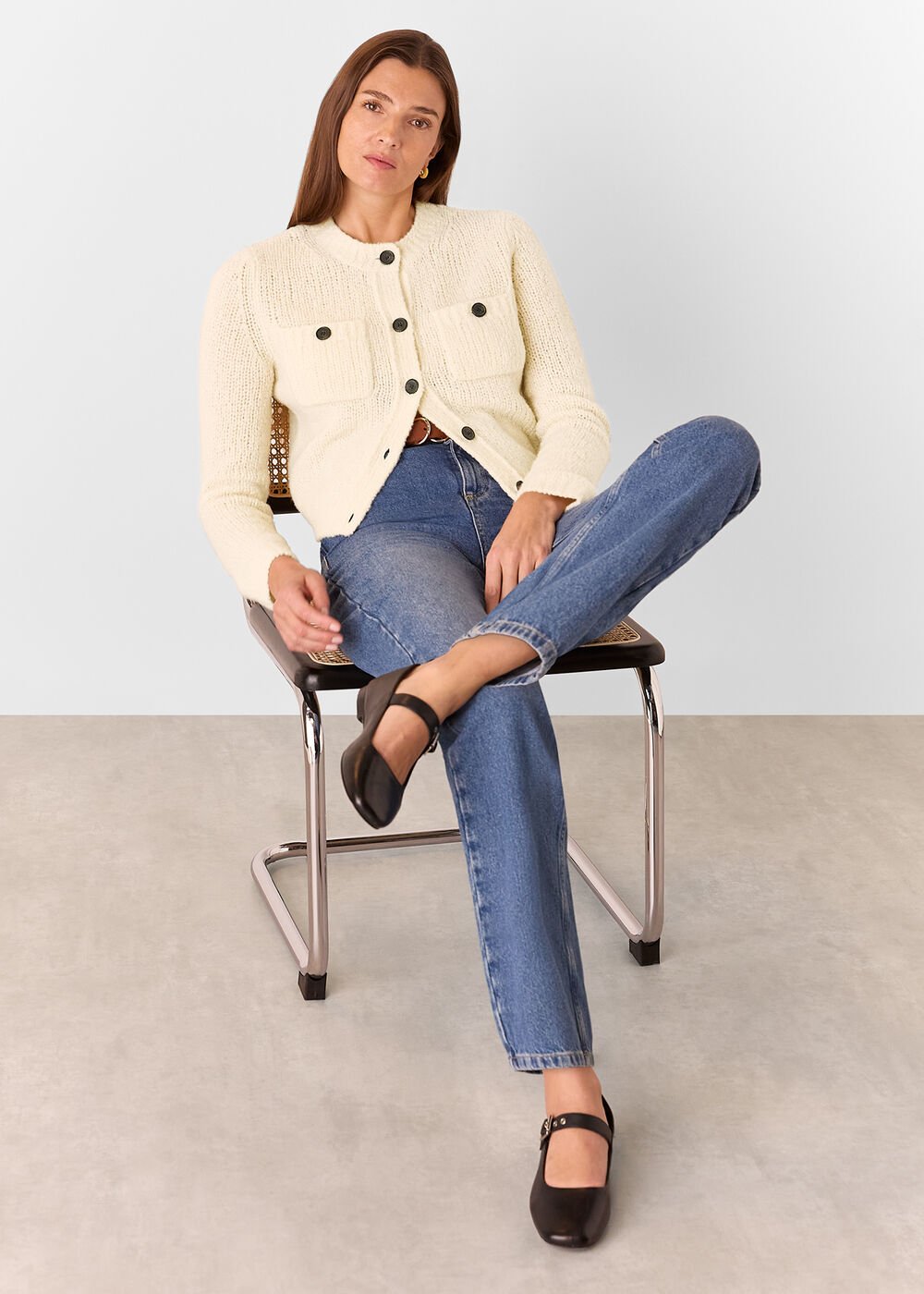 Wool Mix Textured Cardigan