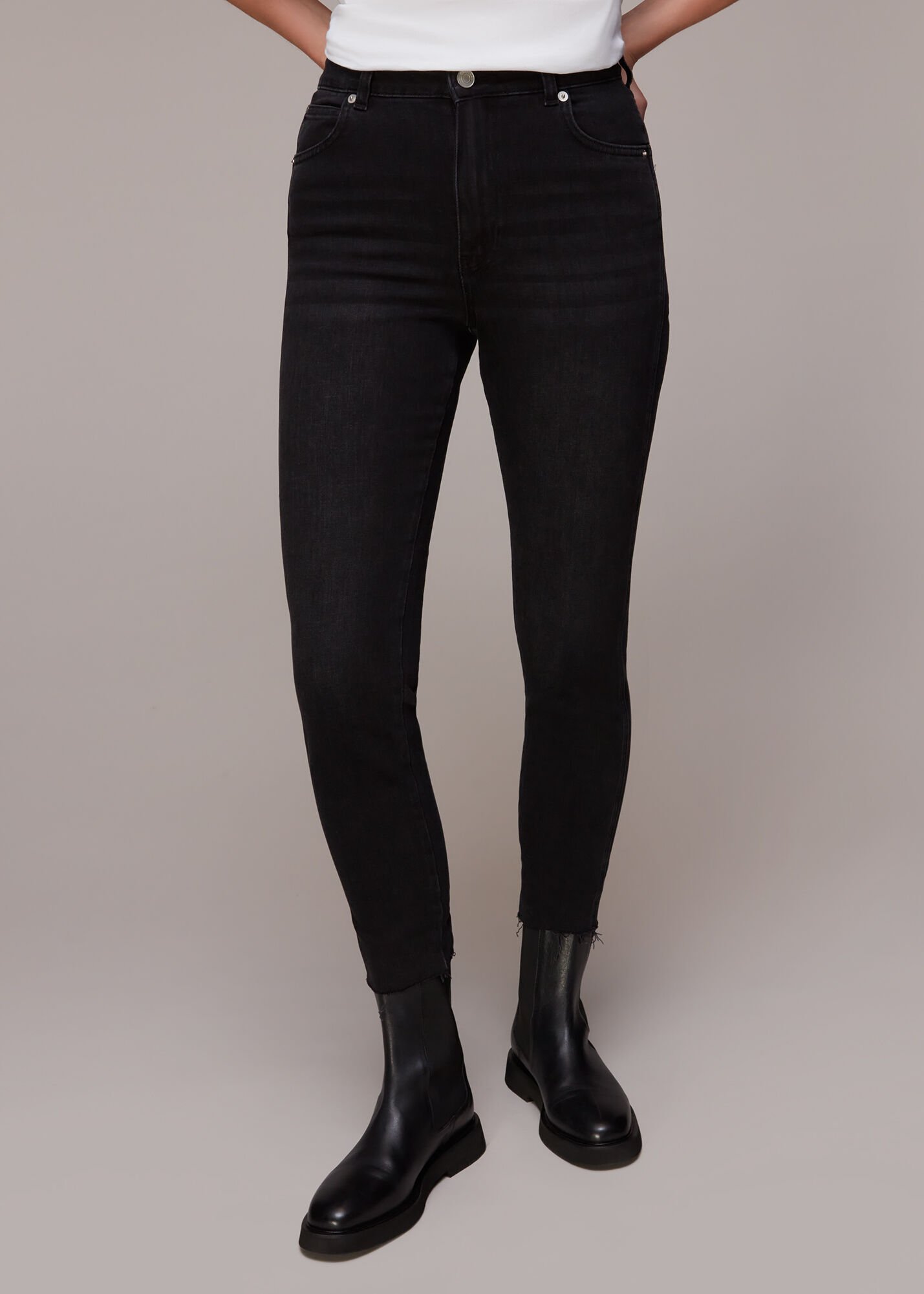 Black frayed bottom skinny jeans sales