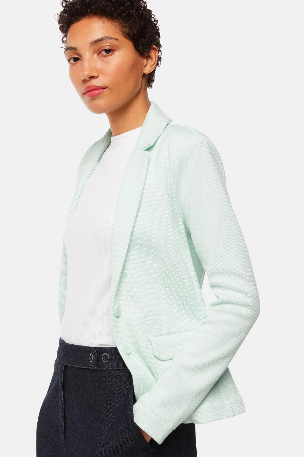 Mint Slim Fit Jersey Jacket