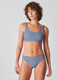 Gingham Square Neck Bikini Top Multicolour