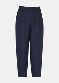 Petite Linen Barrel Leg Trouser