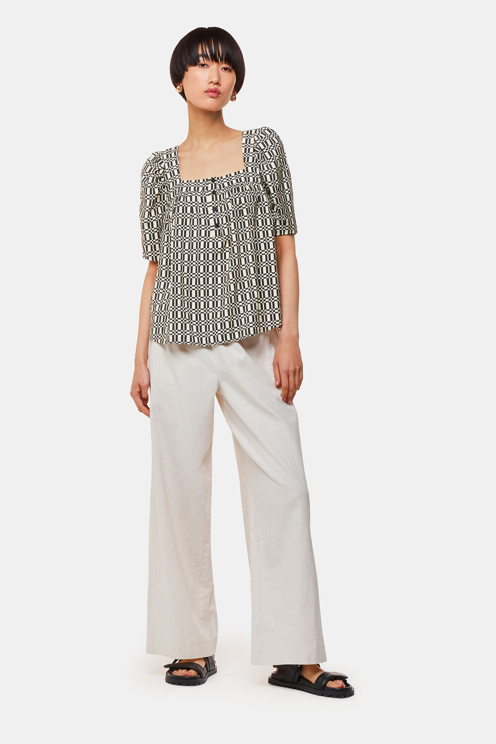 Link Check Square Neck Top