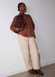 Etched Check Sheer Shirt