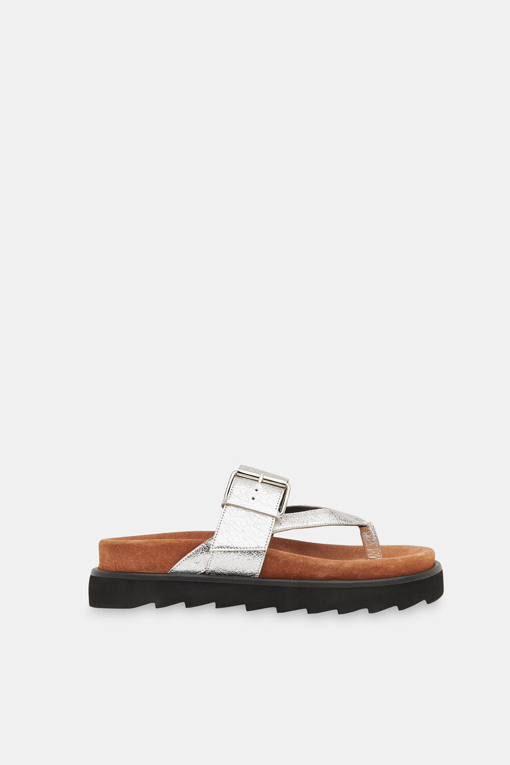 Silver Sutton Toe Post Buckle Sandal