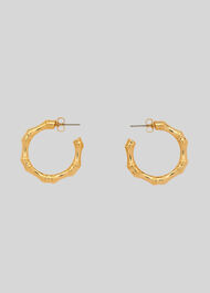 Bamboo Hoop Earring Gold/Multi