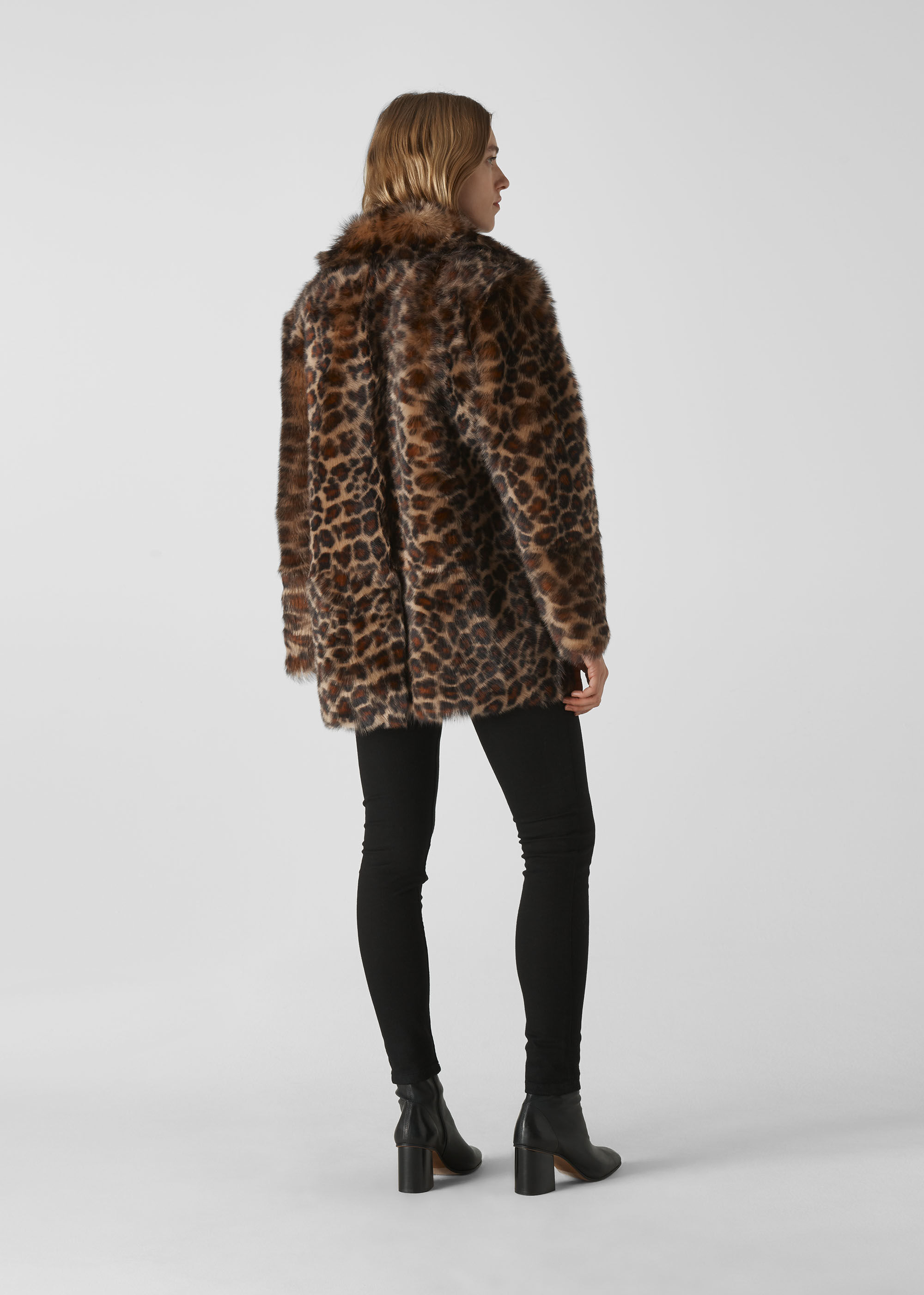 Faux leopard 2025 print coat