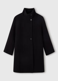 Funnel Neck Cocoon Coat