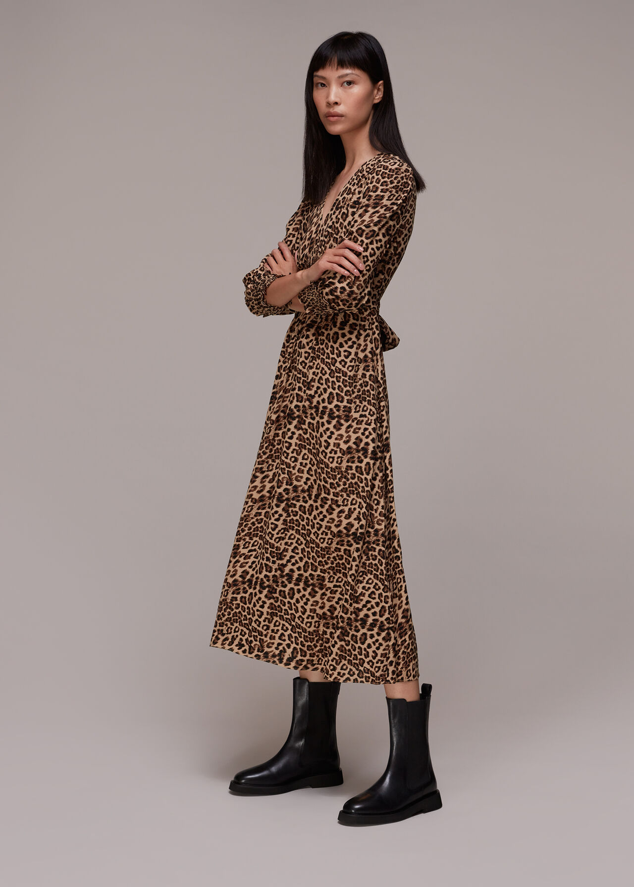 Jungle Cheetah Shirred Dress