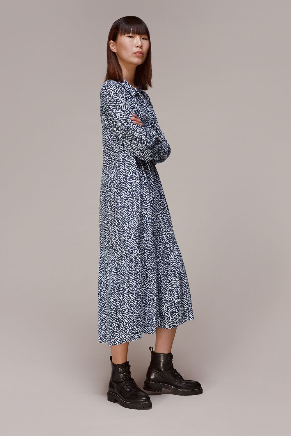 Textured Zig Zag Trapeze Dress