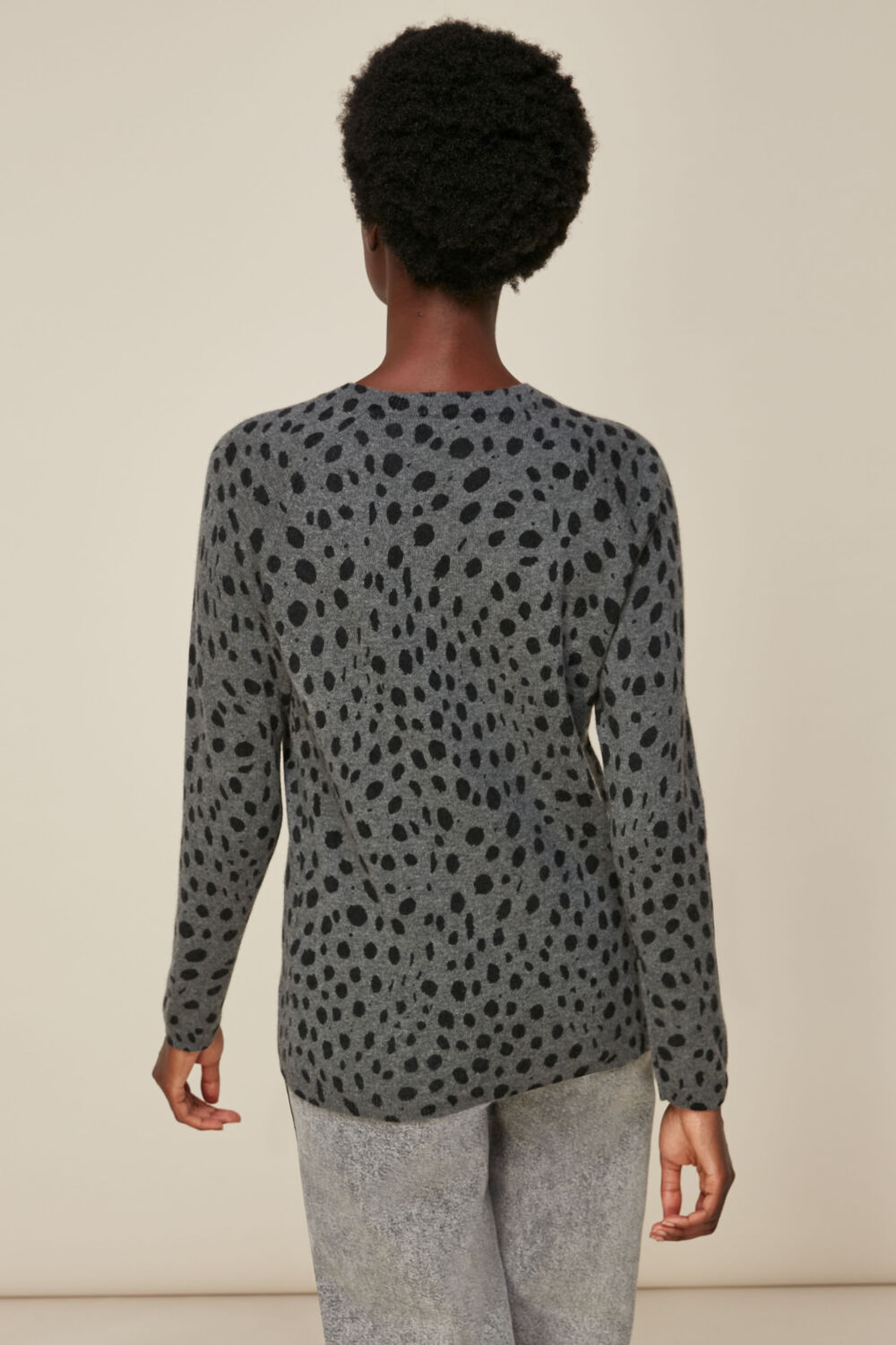 Cashmere Dalmatian Print Knit