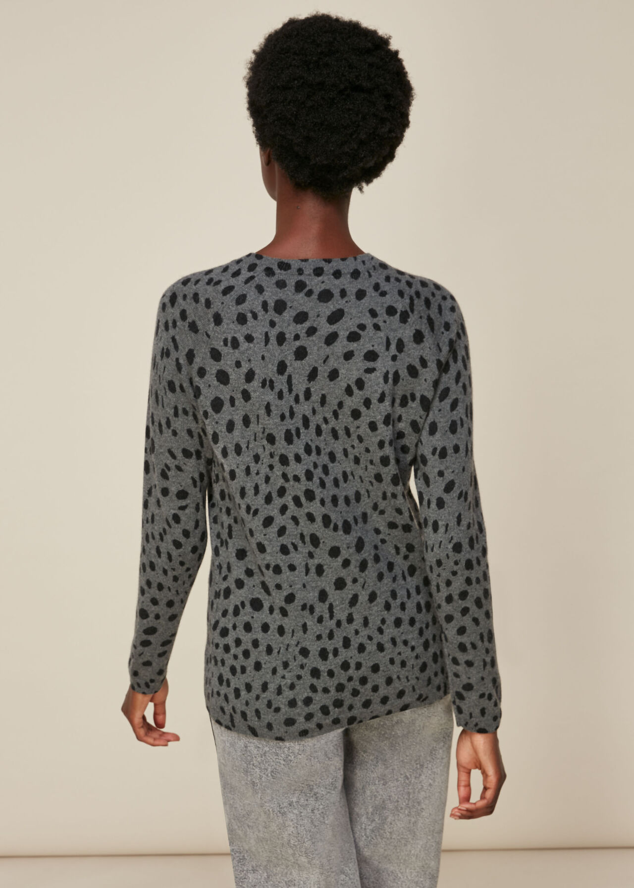 Cashmere Dalmatian Print Knit