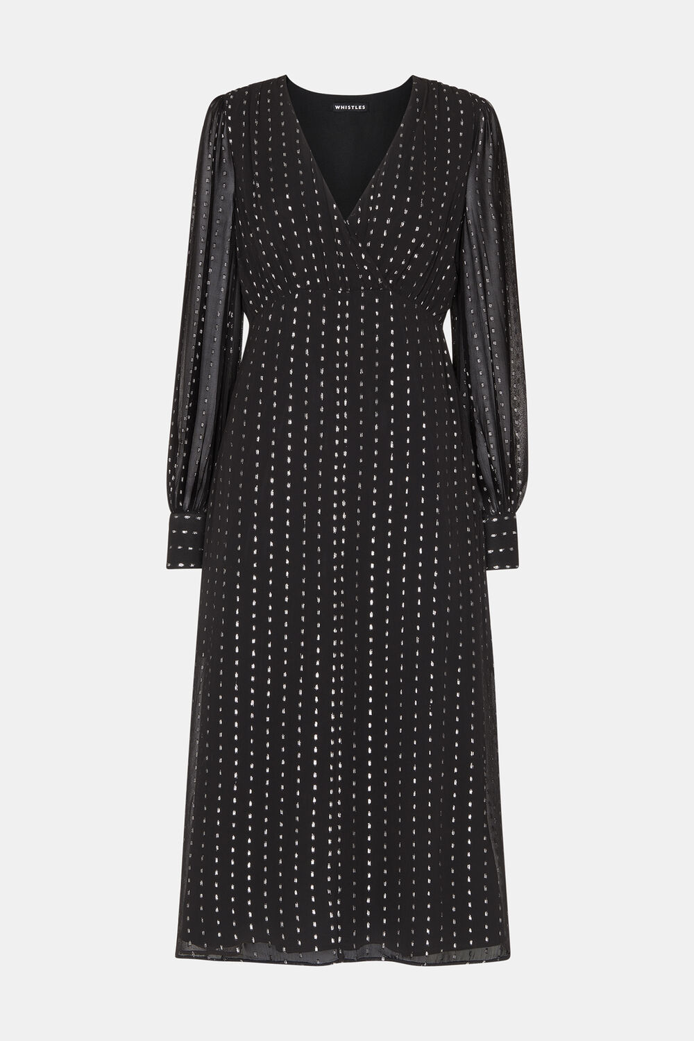 Metallic Stripe Midi Dress