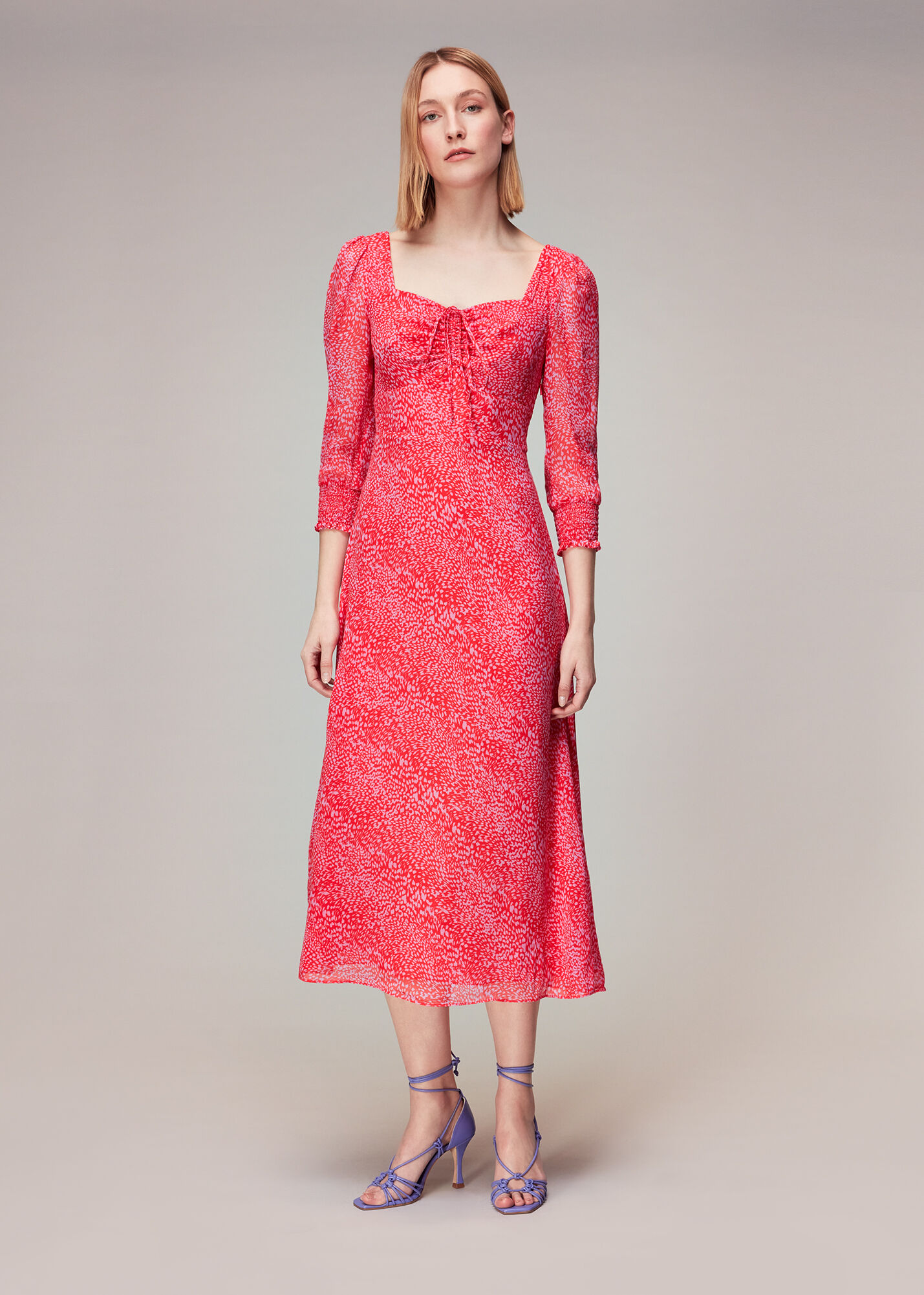Leopard lace midi deals dress
