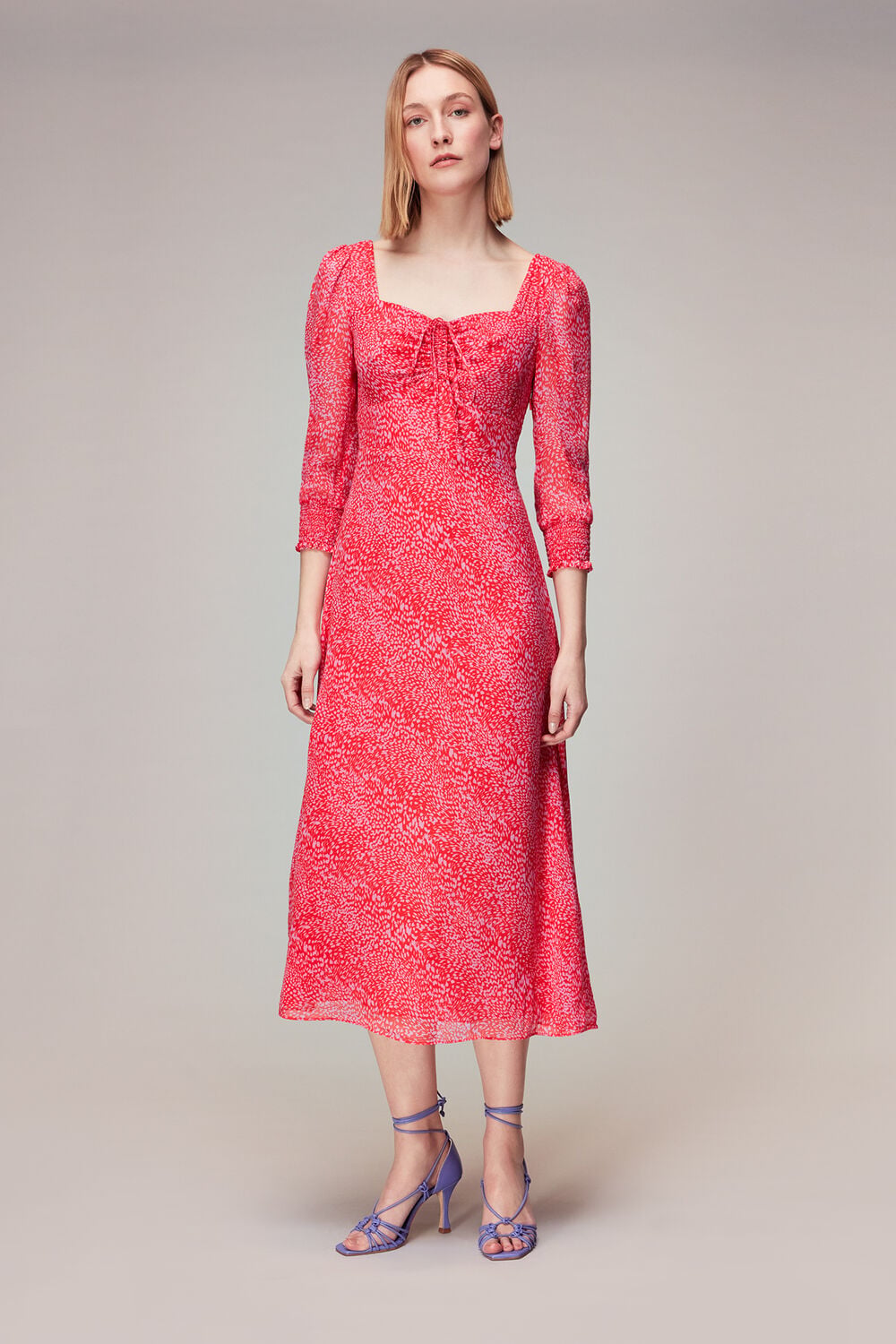 Diagonal Leopard Midi Dress
